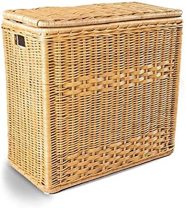 The Basket Lady 3-Compartment Wicker Laundry Sorter Hamper, 30 in L x 15 in W x - Image 2