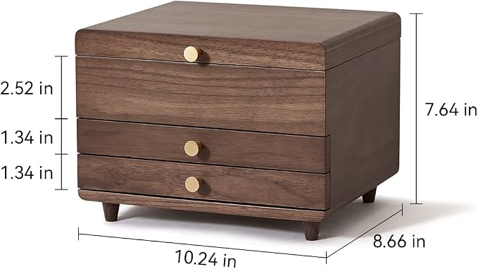 CHOSIN Wooden Jewelry Box, 3 Layer Large Jewelry Organizer - Image 6
