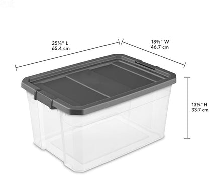 76 Quart Durable Clear Plastic Storage Bins, Storage Container - Image 4