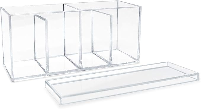 Isaac Jacobs 2-Pack 4-Compartment Clear Acrylic Organizers - Image 2