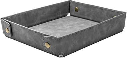 LLmoway PU Leather Valet Tray Nightstand Desk Organizer by LLmoway