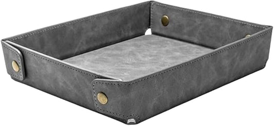 LLmoway PU Leather Valet Tray Nightstand Desk Organizer by LLmoway
