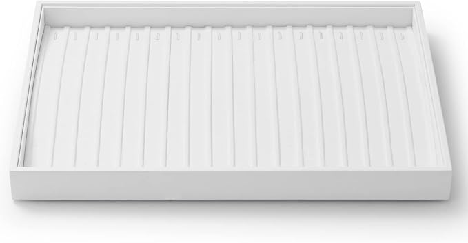 Oirlv Premium White Leather Stackable Jewelry Tray 18 Gird Necklace Bracelet by Oirlv