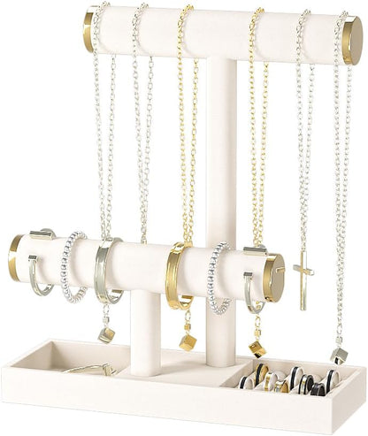 Bracelet and Necklace Holder, Velvet Jewelry Necklace Display Organizer Stand by Ausalivan
