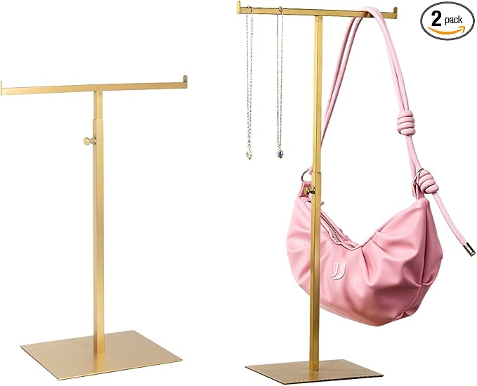 Purse Display Stand Jewelry Towers 2 Packs Stainless Steel Bag Stand Tabletop by MCKECHSIONDISPLAYWORLDWIDE
