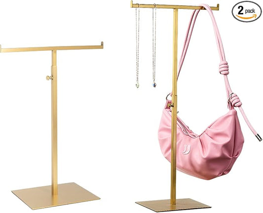 Purse Display Stand Jewelry Towers 2 Packs Stainless Steel Bag Stand Tabletop by MCKECHSIONDISPLAYWORLDWIDE