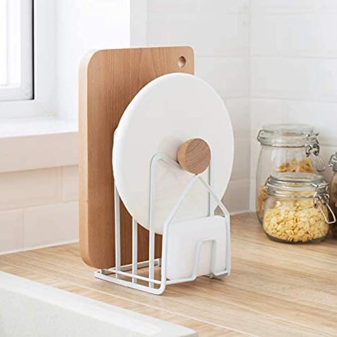 SUNFICON Cutting Board Rack Chopping Board Organizer Pot Pan Lids Holder Thin - Image 2
