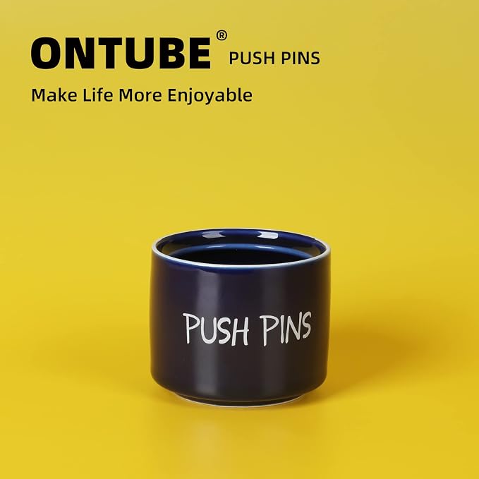 Ceramic Push Pins Holder, Paper Clips Dispenser Organizer - Image 5