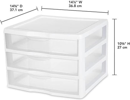 Sterilite 12-Pack Wide 3 Drawer Unit, Plastic Desktop Organizer - Image 3