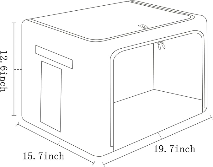 FHSQX 2 Pack Clear Window Storage Bins Large Foldable Fabric Storage Bins Boxes - Image 3