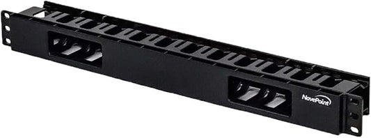 Navepoint 1U Horizontal 19-Inch Rack Mount Cable Management Raceway Duct Panel by NavePoint