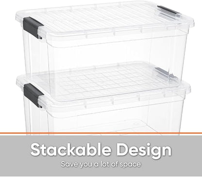 Superio Storage Bins with Lids, Stackable Totes, BPA Free, Odor Free, Organizer - Image 4