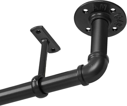 1-inch Black Curtain Rod, 32-168 inch, Industrial Duct Rod, Indoor/Outdoor - Image 2