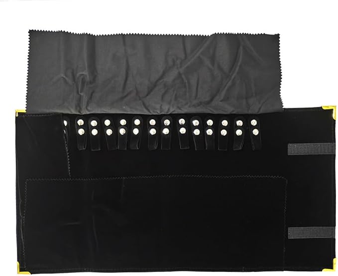 Premium Jewelry Roll Organizer for 16 Necklaces 55cm x 29cm Metal Snap & Velcro - Image 2