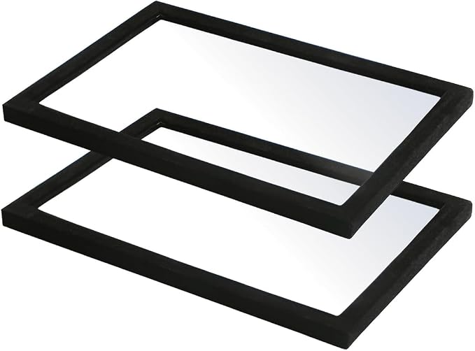 Coward 2Pcs Black Velvet Glass Lid by FocusOnJewelryDisplay15yrs