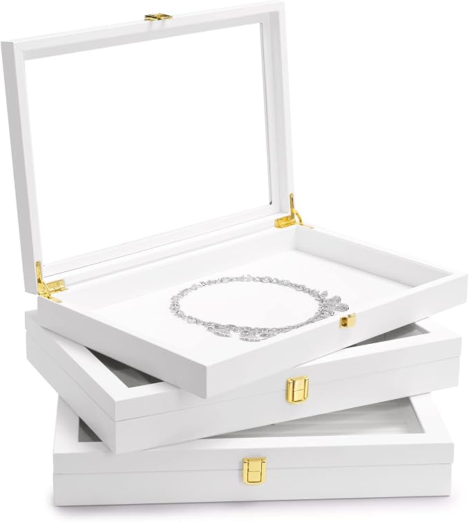 Oirlv Premium Blue Leather 24 Grid Jewelry Tray - Image 8