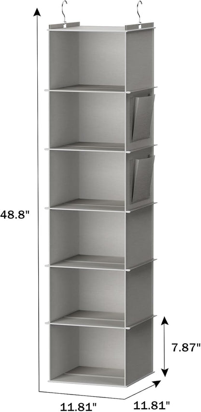 YOUDENOVA Hanging Closet Organizer and Storage, 6-Shelf Closet Hanging Shelves - Image 3