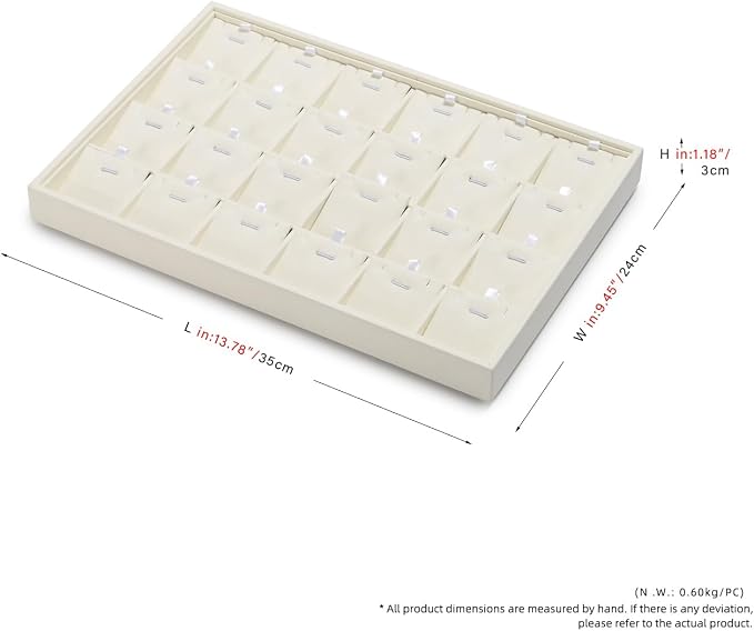 Beige Jewelry Necklace Display Tray 24 Grids Pendant Earrings Necklace - Image 7