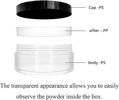 HAHIYO 3Pcs 20ml/0.68oz Plastic Empty Travel Compact Case Makeup Cosmetic Jar - Image 6