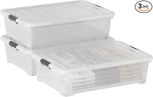 Xyskin 50 Quart Under-Bed Storage Container Organizer Bin by Xyskin