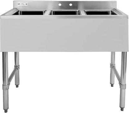 HALLY 3 Compartment Sink of Stainless Steel NSF Commercial Utility Basin by HallySinksTablesH