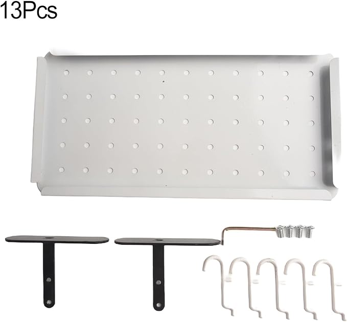 Storage Pegboard for Wall Organization, 14.2" X 7.1" Magnetic-Friendly Steel - Image 6