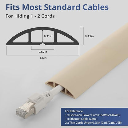 ZhiYo 10ft Cord Covers for Wires on Floor, Cord Hider Floor Hide Extension Cords - Image 2