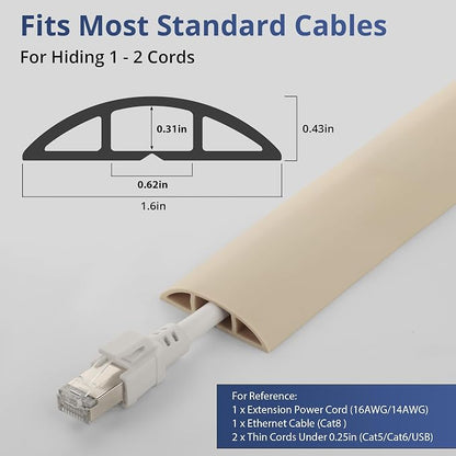ZhiYo 3.6ft Cord Covers for Wires on Floor, Cord Hider Floor Hide Extension - Image 2