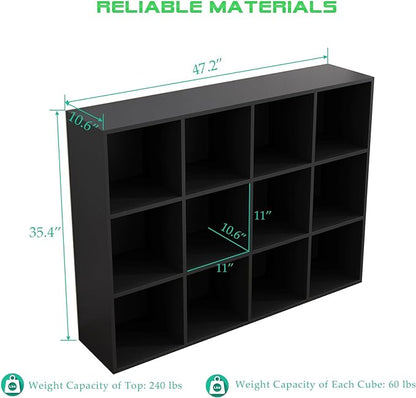 12-Cube Storage Shelf Bookcase - Image 3