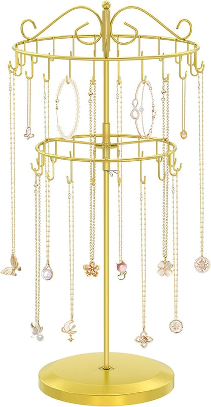 iDavosic.ly 2 Tier Rotating Necklace Holder Organizer by iDavosicly