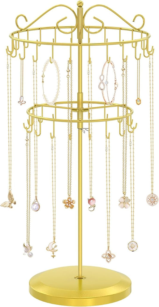 iDavosic.ly 2 Tier Rotating Necklace Holder Organizer by iDavosicly