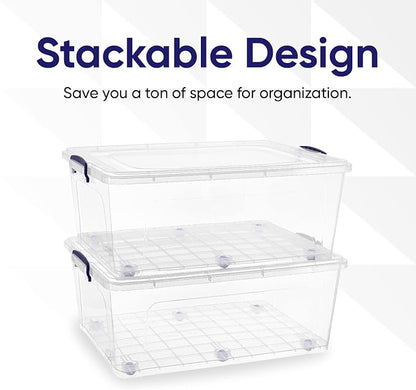 Superio Storage Bins with Lids- Clear Boxes - Image 3