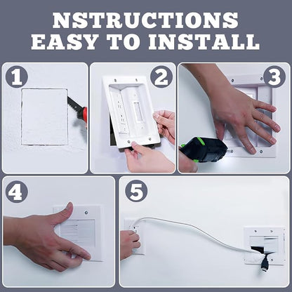Recessed Outlet Box, in Wall Cable Concealer Kit - Image 4