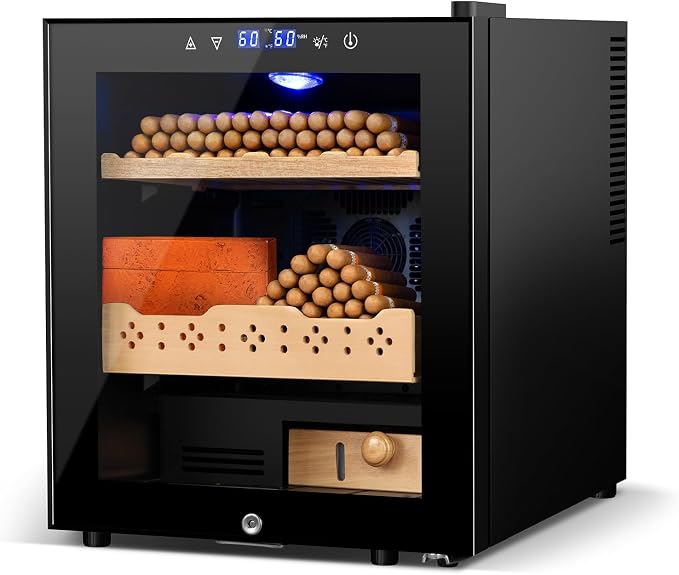 Electric Humidor for Cigars, 50L 300 Counts Large Capacity, Thermostatic by Velieta-SpecialistinFridge