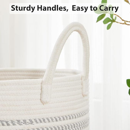 Fiona's magic 58L Woven Rope Laundry Hamper, Tall Boho Laundry Basket Storage - Image 5