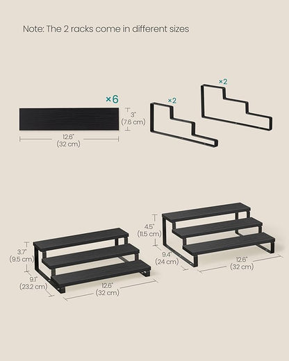 SONGMICS Display Risers, 3-Tier Cupcake Stand Holder, Spice Rack, Shelf Risers - Image 6
