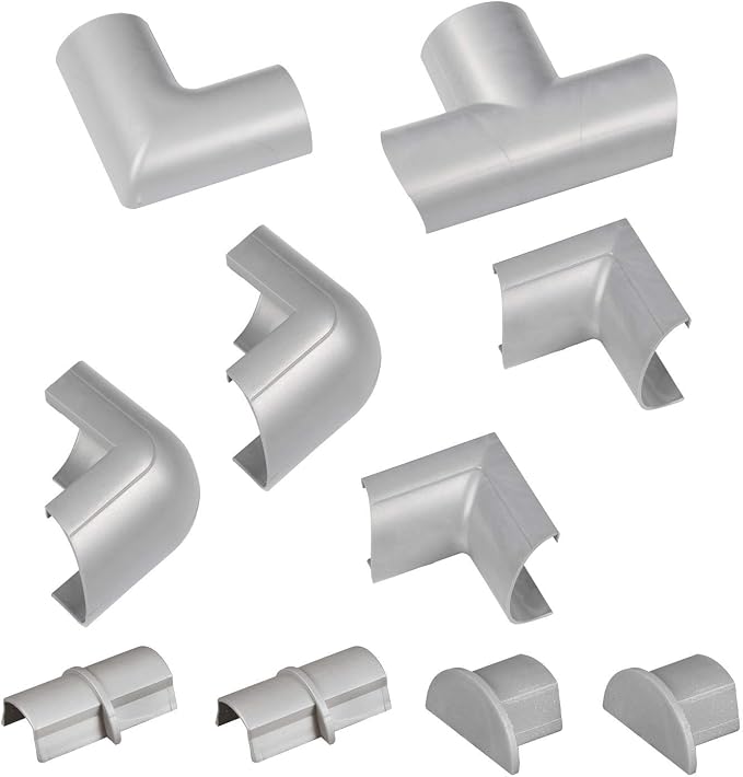 D-Line Medium Cable Raceway Accessory Pack, Join 1.18in x 0.59in Cord Cover by D-LineUSAinc