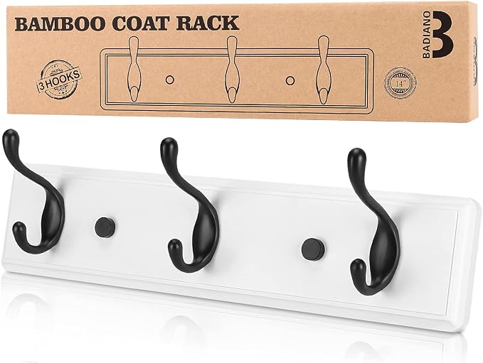 Wooden Coat Rack, Wall-Mounted Organizer by BADIANO