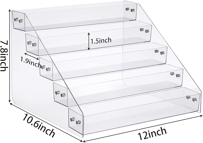 Acrylic Spice Rack, Tiered Spice Rack Shelf Seasoning Organizer - Image 3