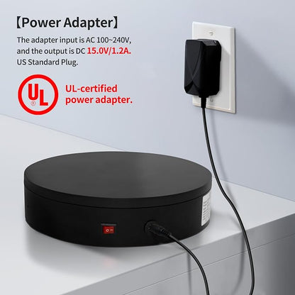 12.6Inch/350lbs Capacity Electric Motorized Turntable, Remote Rotating Display - Image 9