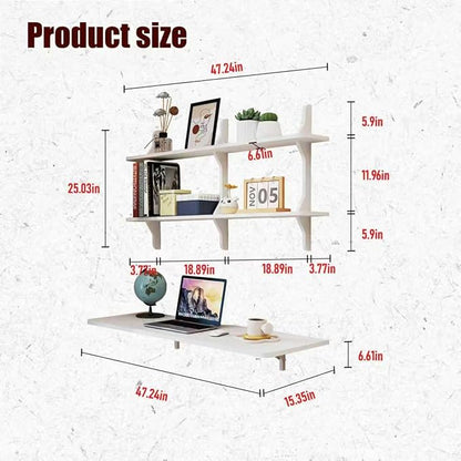 Pmnianhua Wall Mounted Folding Table, Foldable Drop Leaf Table, Wall Mount Fold - Image 2