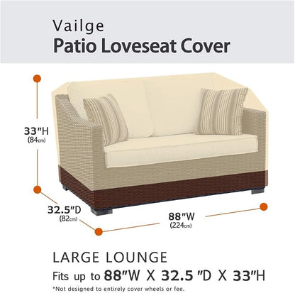 VAILGE Heavy Duty Patio Sofa Cover, 100% Waterproof Outdoor Sofa Cover - Image 2