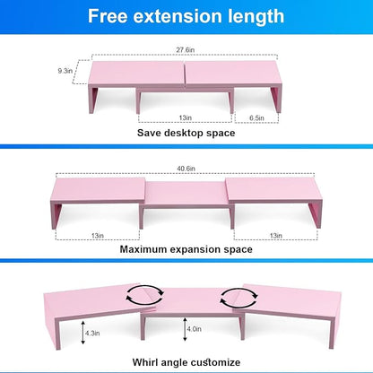 Dual Monitor Stand for Desk, Metal Monitor Riser - Image 4
