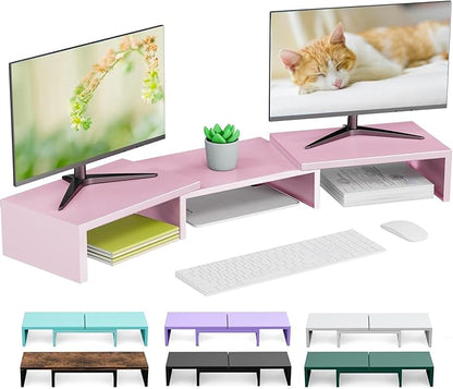 Dual Monitor Stand for Desk, Metal Monitor Riser by OUTIOE