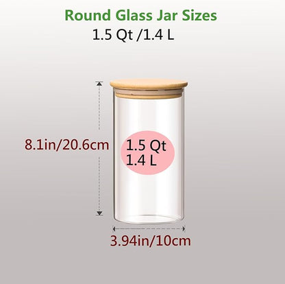 1.5 Qt Round Glass Storage Containers - Image 2