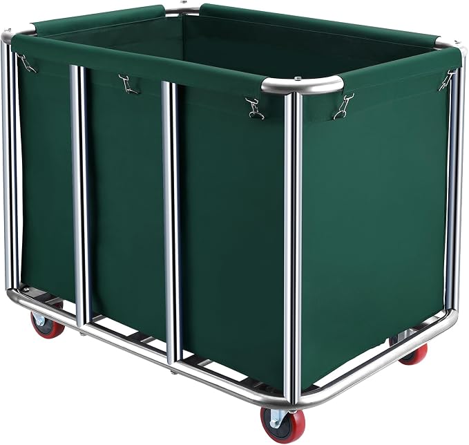 Commercial Laundry Cart with Wheels, 11.35 Bushel Commercial Laundry Hamper by SOUTHHELP