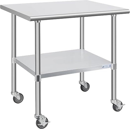 Hally Stainless Steel Table for Prep & Work 30 x 36 Inches by HallySinksTablesH