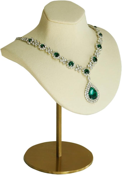 Necklace Display Stand For Selling Velvet Chain Jewelry Bust Holder Organizer by RefinedQualityQuestMarvels