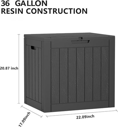 36 Gallon Outdoor Deck Box, Storage Lockable Waterproof Patio Furniture - Image 2