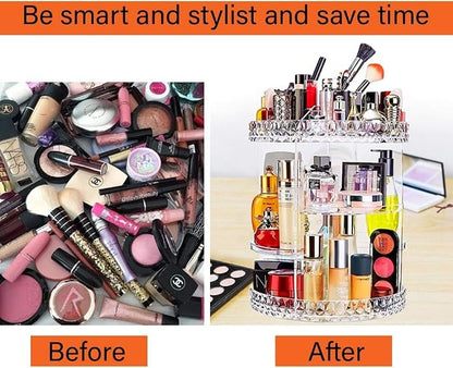 ZHIAI 360 Rotating Makeup Organizer, Large Capacity Cosmetics Organizer - Image 3